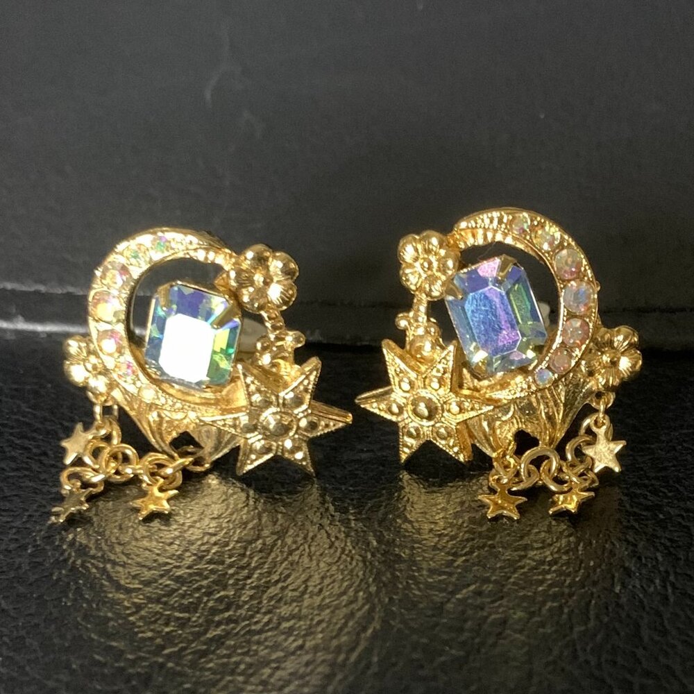 Kirks Folly Vintage Moon Star Clip-On Earrings